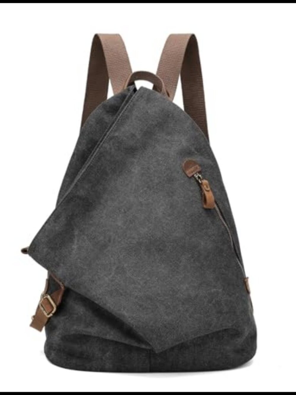 Canvas Leather Backpack Crossbody Rucksack Daypack Outdoor Travel